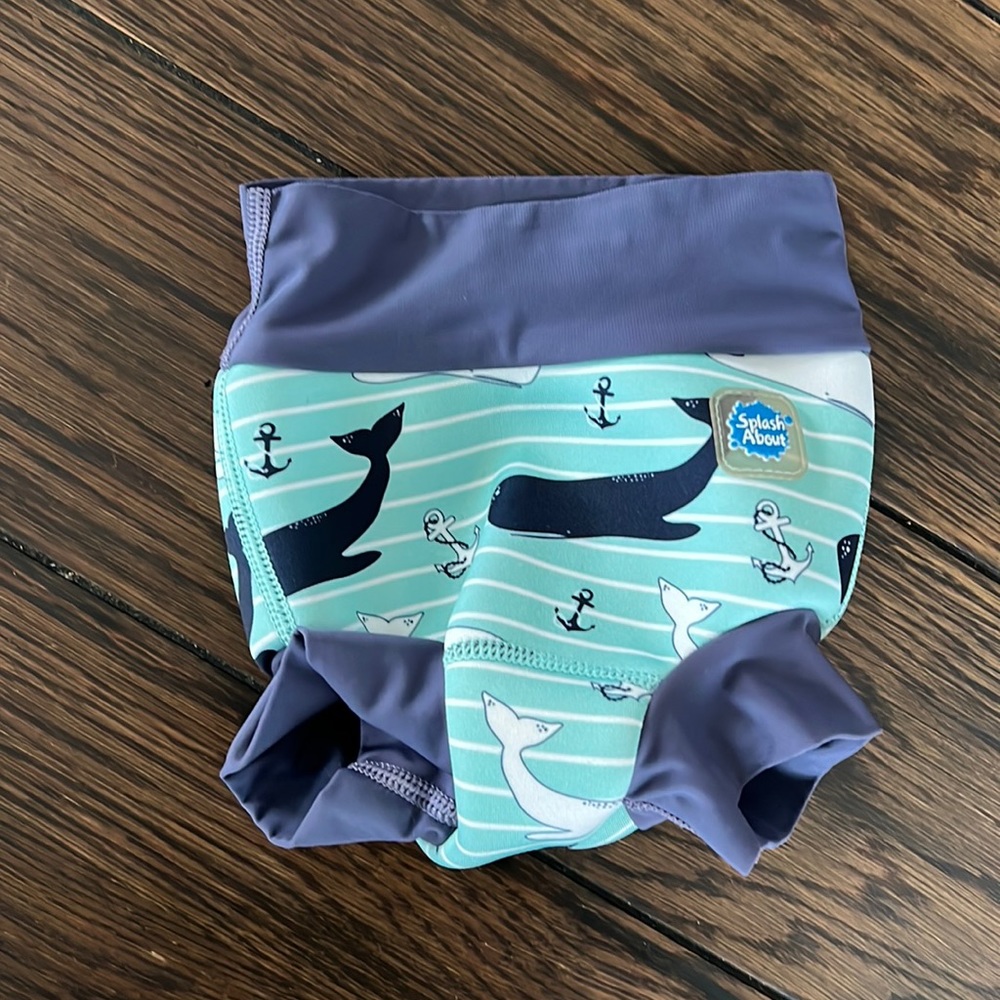 Splash About 3-6 month swim trunks WHALES!